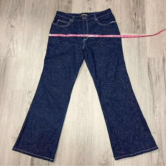 Girlfriends LA vintage y2k deadstock bootcut sparkly jeans NWOT Sz 15 stretchy - Picture 10 of 14